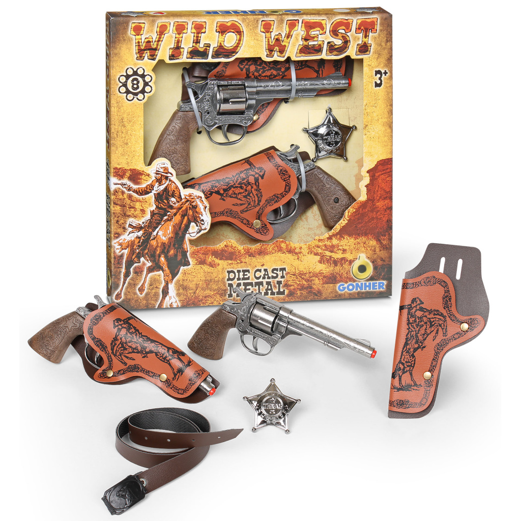 GONHER 158/0 ZESTAW KOWBOJSKI 2 REWOLWERY+ODZNAKA