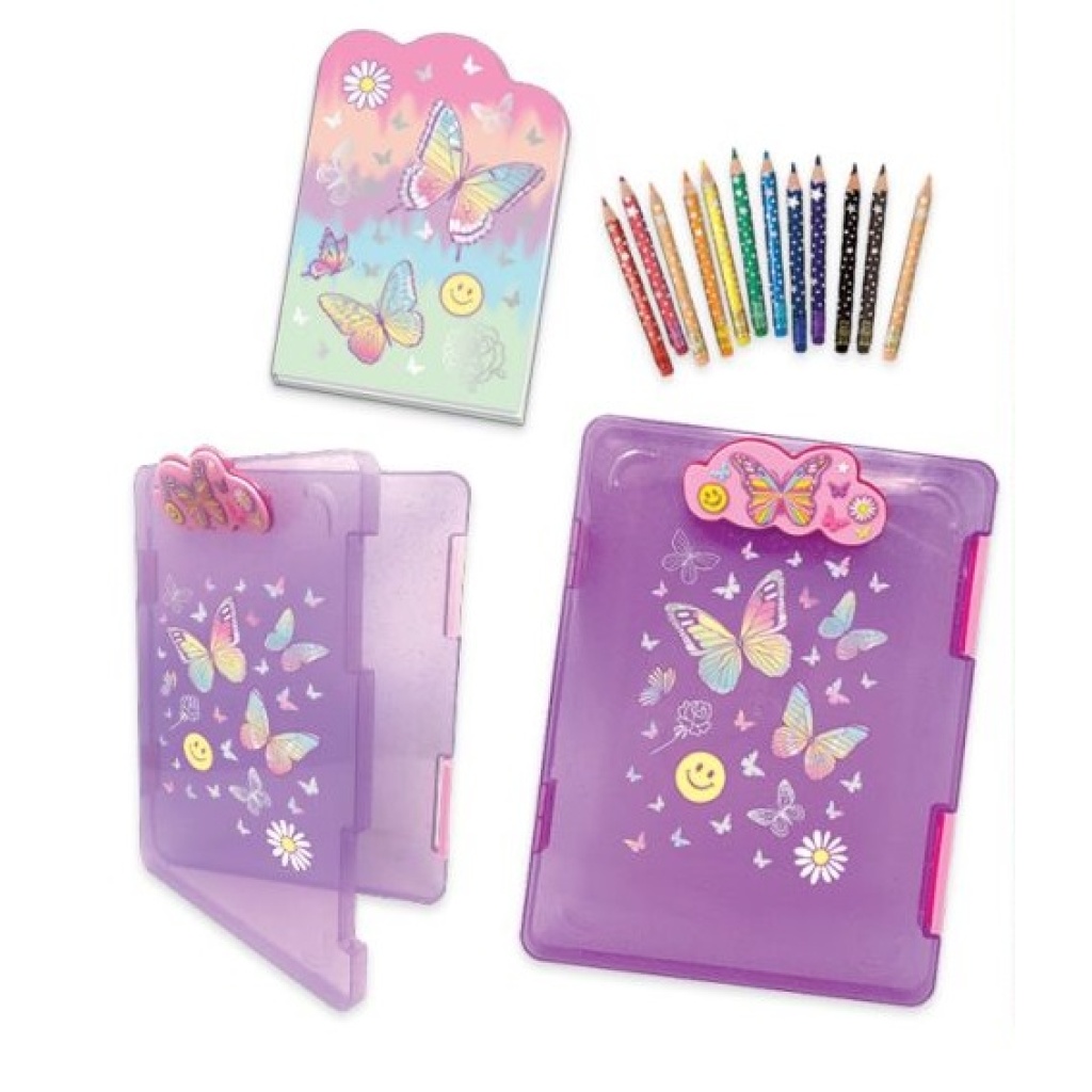 HOT FOCUS TECZKA Z KLIPSEM + KREDKI MOTYLKI