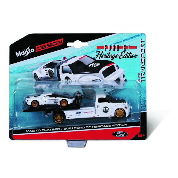 MAISTO 15108 HOLOWNIK+2021 FORD GT HERITAGE BIAŁY