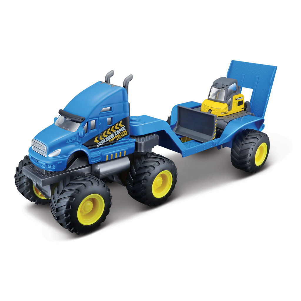 MAISTO 21219 POJAZD BUDOWLANY Z LAWETĄ I SPYCHACZ.