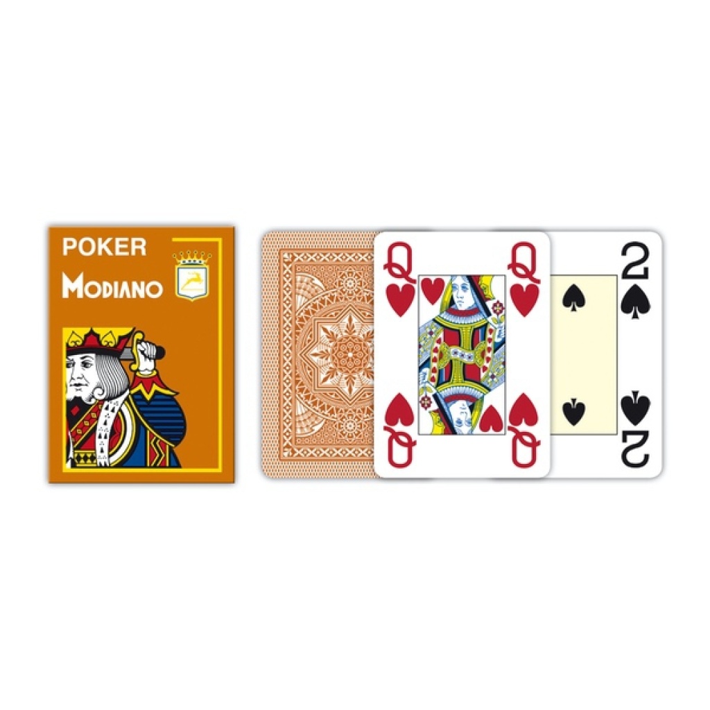 MODIANO KARTY 4 JUMBO INDEX POKER PLASTIC BRĄZ