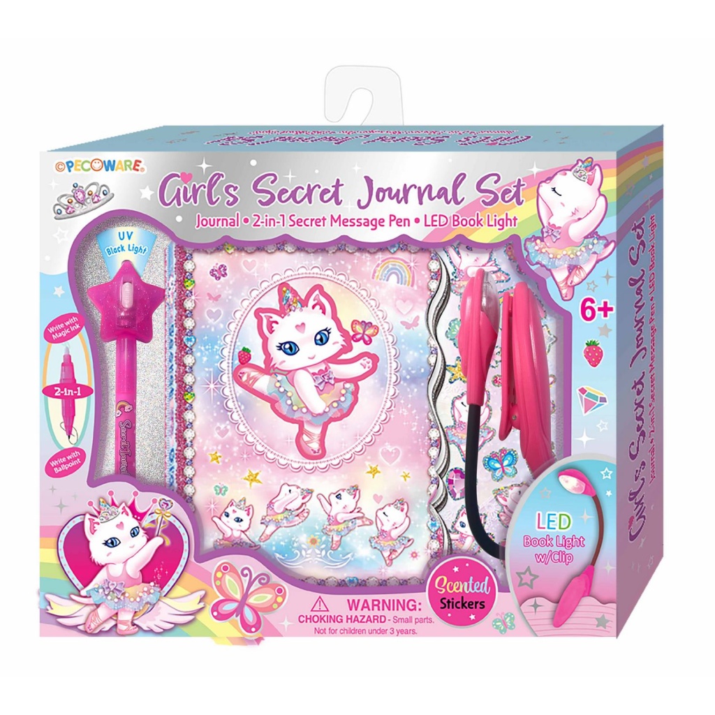 PECOWARE 197BK PAMIĘTNIK Z LAMPKĄ KOT BALETNICA