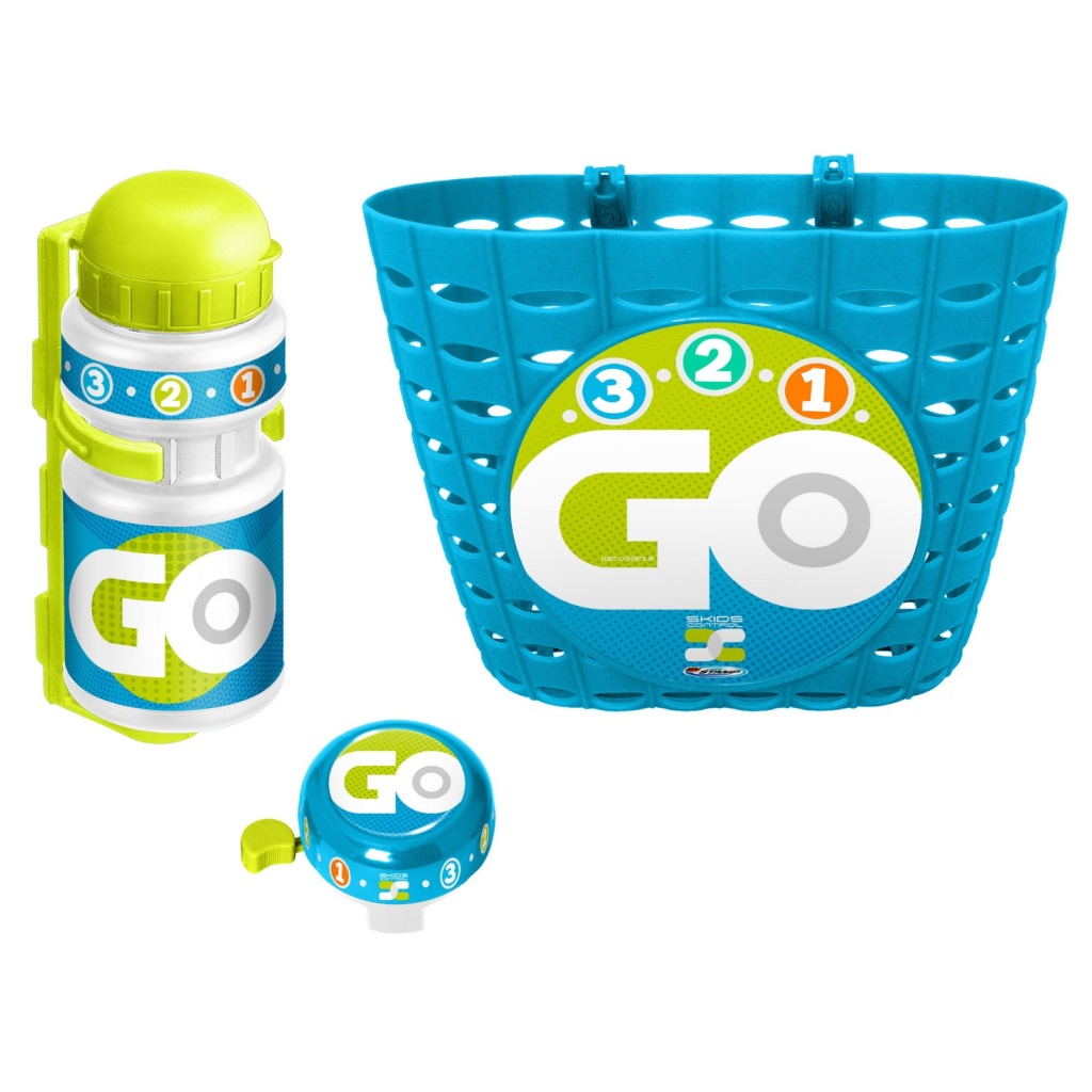 STAMP ZESTAW (KOSZYK+BIDON+DZWONEK) NIEBIESKI