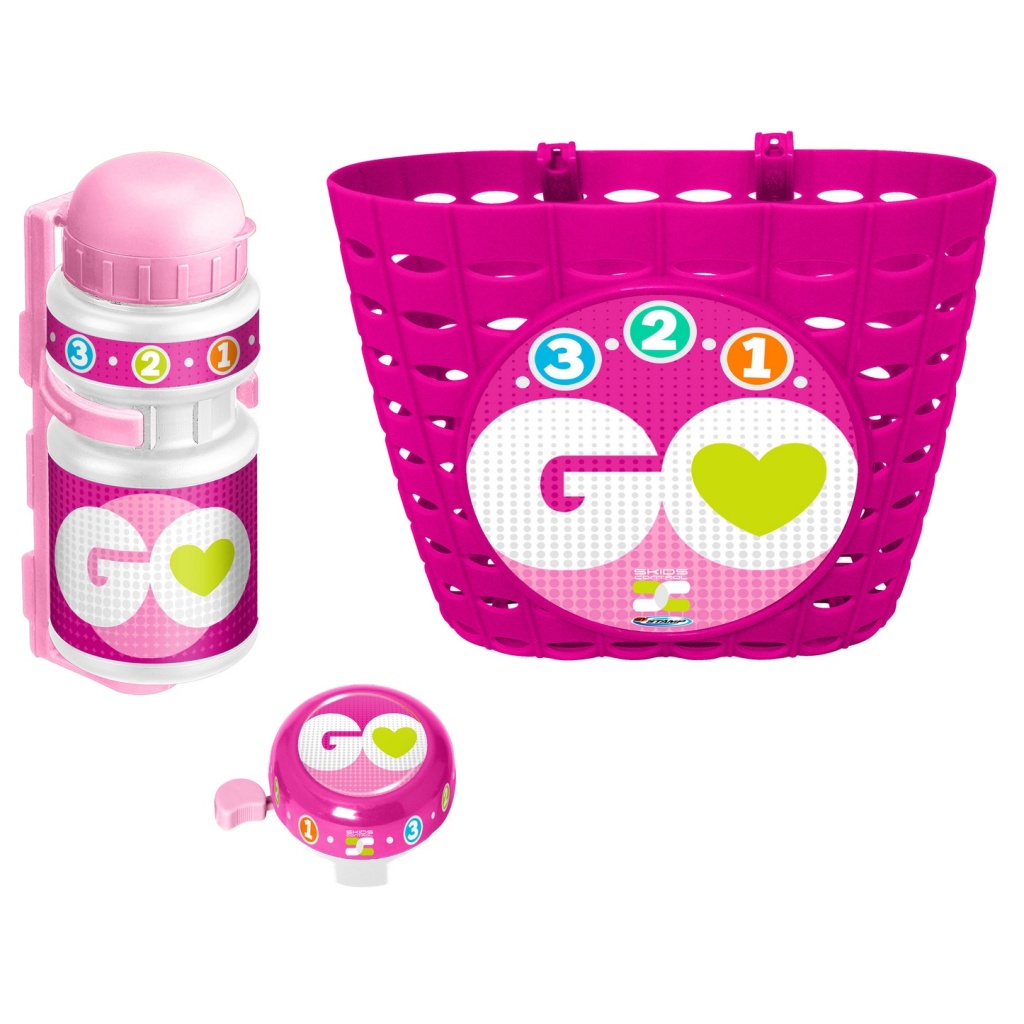 STAMP ZESTAW (KOSZYK+BIDON+DZWONEK) RÓŻOWY