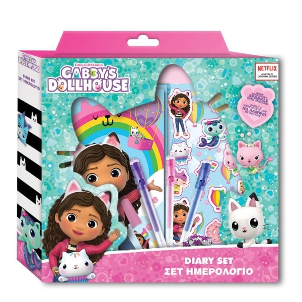 DIAKAKIS PAMIĘTNIK Z CEKINAMI KOCI DOMEK GABI