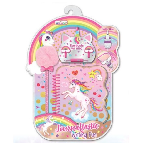 HOT FOCUS SŁUCHAWKI+KOŁOZESZYT+DŁUGOPIS JEDNOROŻEC