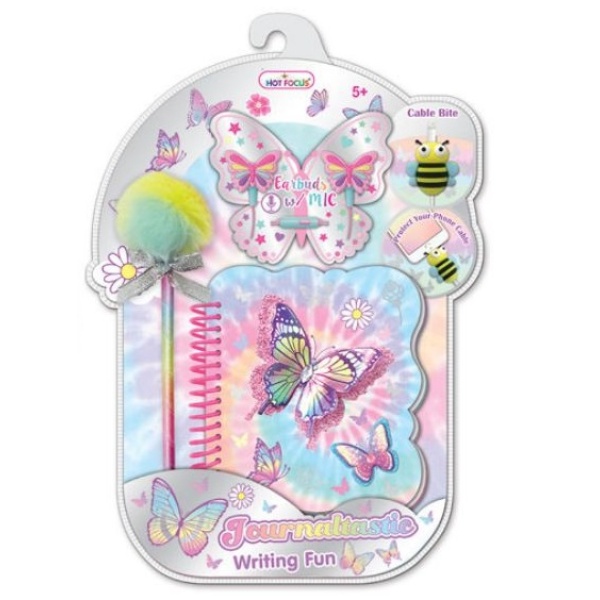 HOT FOCUS SŁUCHAWKI+KOŁOZESZYT+DŁUGOPIS MOTYLKI