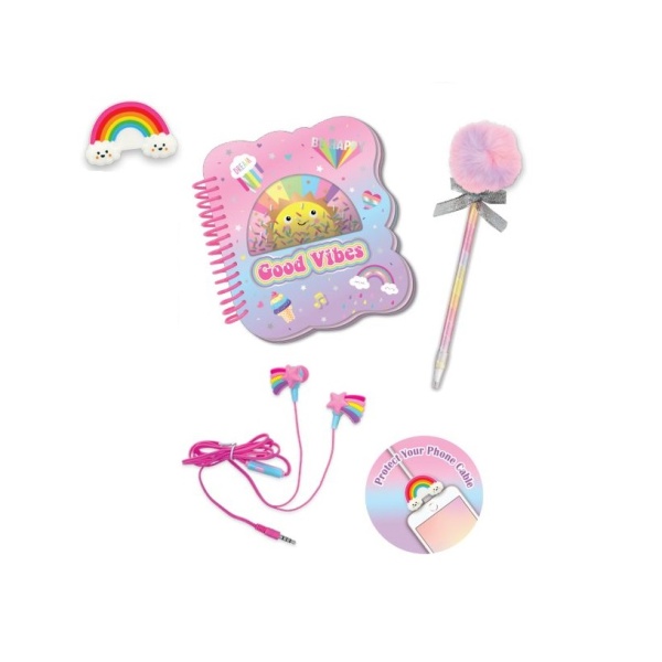 HOT FOCUS SŁUCHAWKI+KOŁOZESZYT+DŁUGOPIS SŁONECZKO