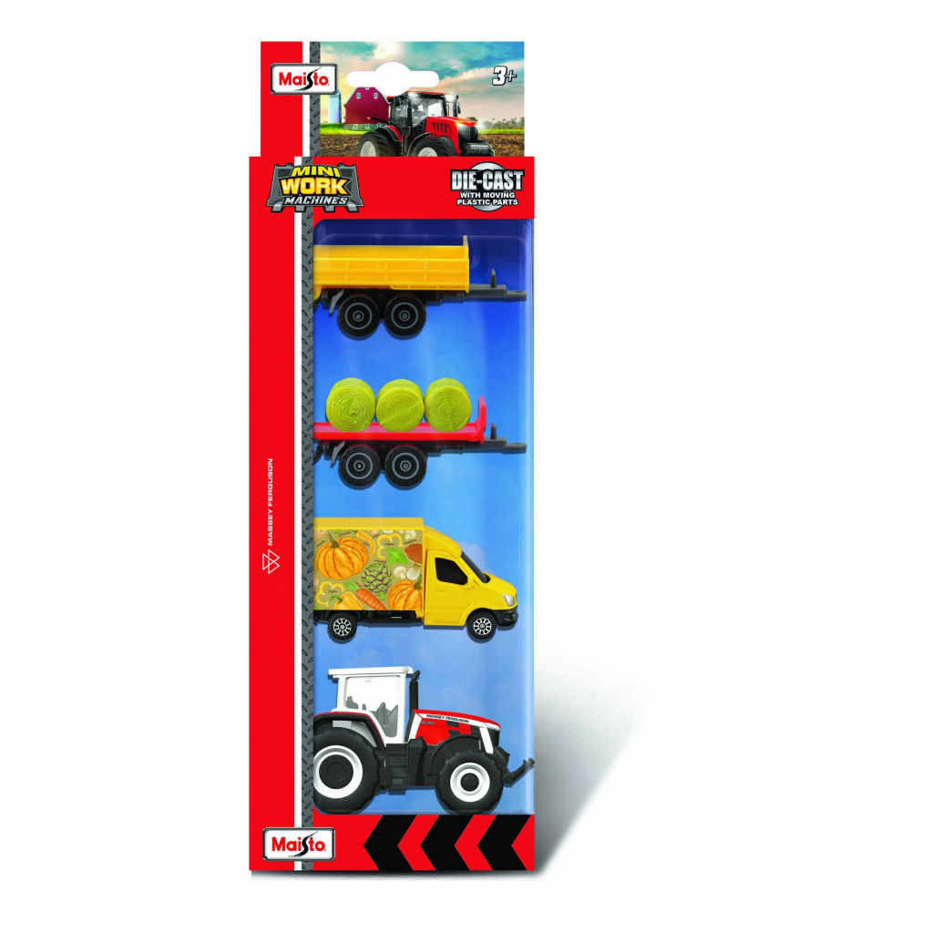MAISTO 12563 TRAKTOR 3” W ZESTAWIE Z AKCES.4 ELEM