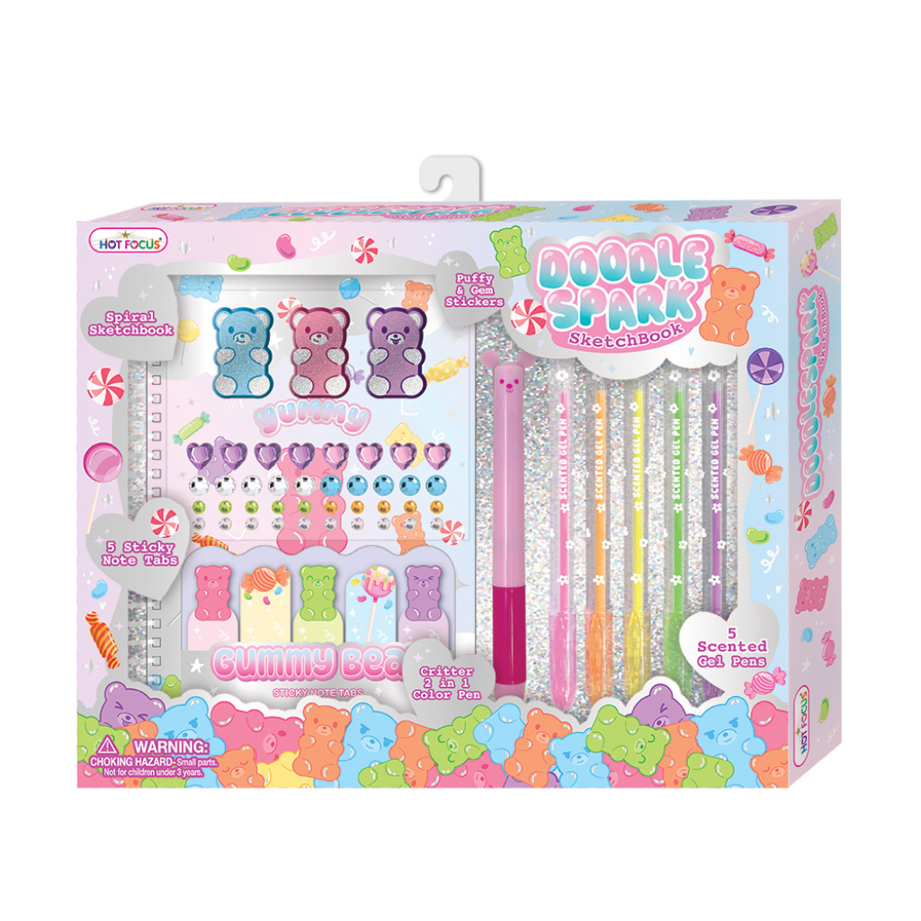 HOT FOCUS NOTATNIK NA SPIR.Z DŁUGOPIS.MISIE ŻELKI