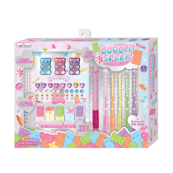 HOT FOCUS NOTATNIK NA SPIR.Z DŁUGOPIS.MISIE ŻELKI