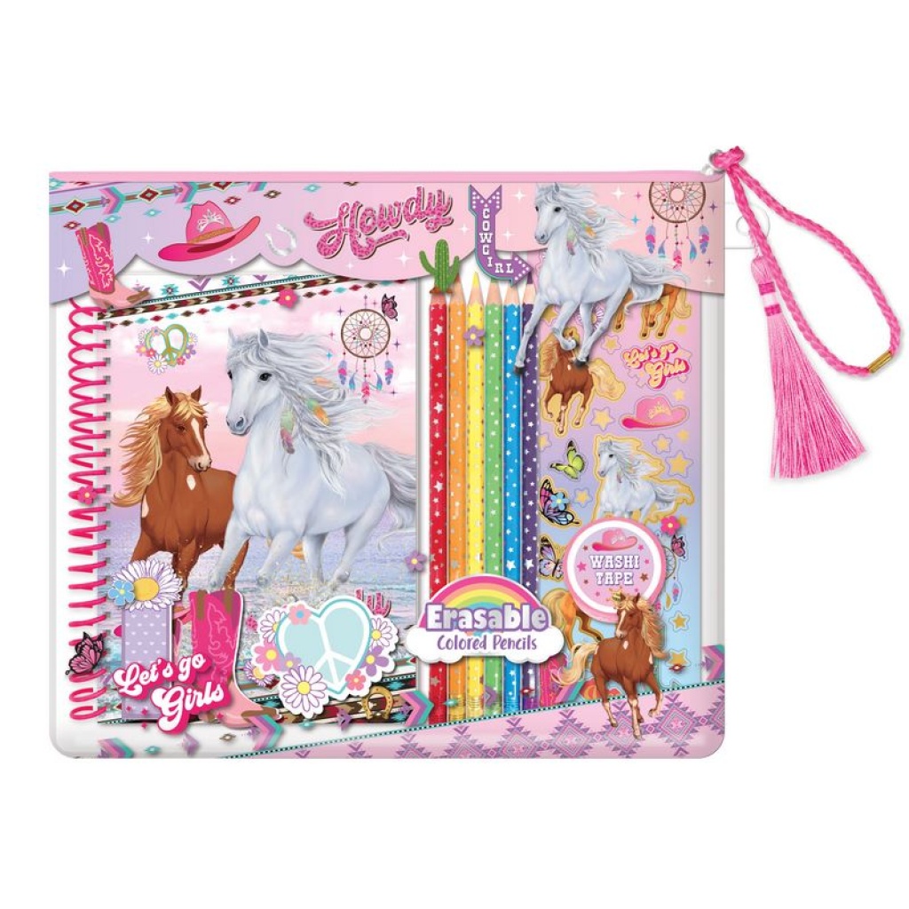 HOT FOCUS NOTATNIK NA SPIRALI Z KREDKAMI KONIE