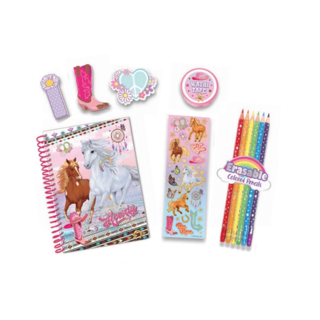 HOT FOCUS NOTATNIK NA SPIRALI Z KREDKAMI KONIE