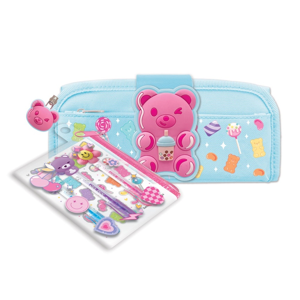 HOT FOCUS PIÓRNIK + DŁUGOPISY ŻELOWE MIŚ