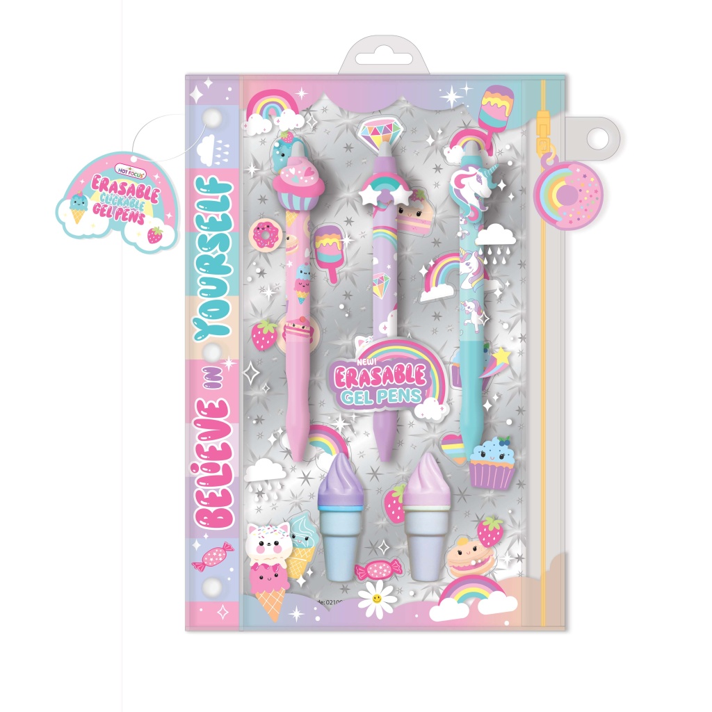 HOT FOCUS WYMAZYWALNE DŁUGOPISY ŻELOWE SŁODYCZE