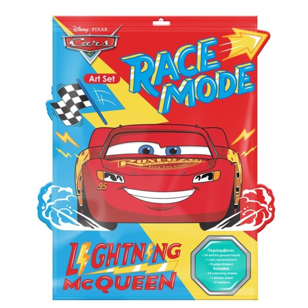 DIAKAKIS KOLOROWANKA Z NAKLEJKAMI CARS