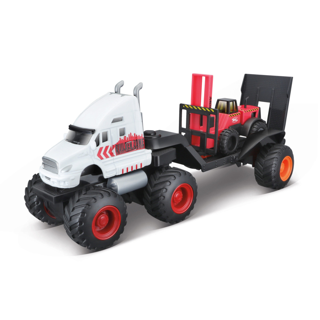 MAISTO 21219 POJAZD BUDOWLANY Z LAWETĄ I PODNOŚN.