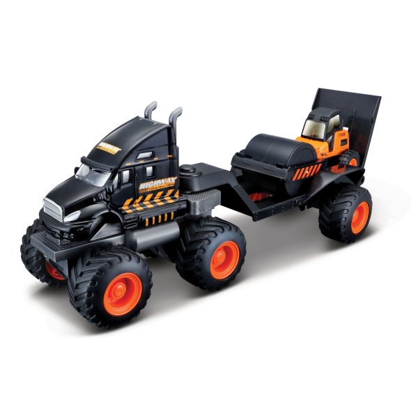 MAISTO 21219 POJAZD BUDOWLANY Z LAWETĄ I WALCEM