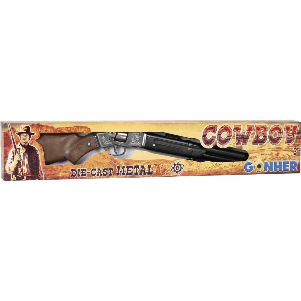 GONHER 104/0 PLASTIKOWA STRZELBA KOWBOJSKA 8 NABOI