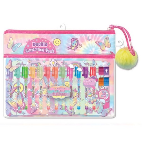 HOT FOCUS 12 DŁUGOPISÓW ŻELOWYCH MOTYLKI