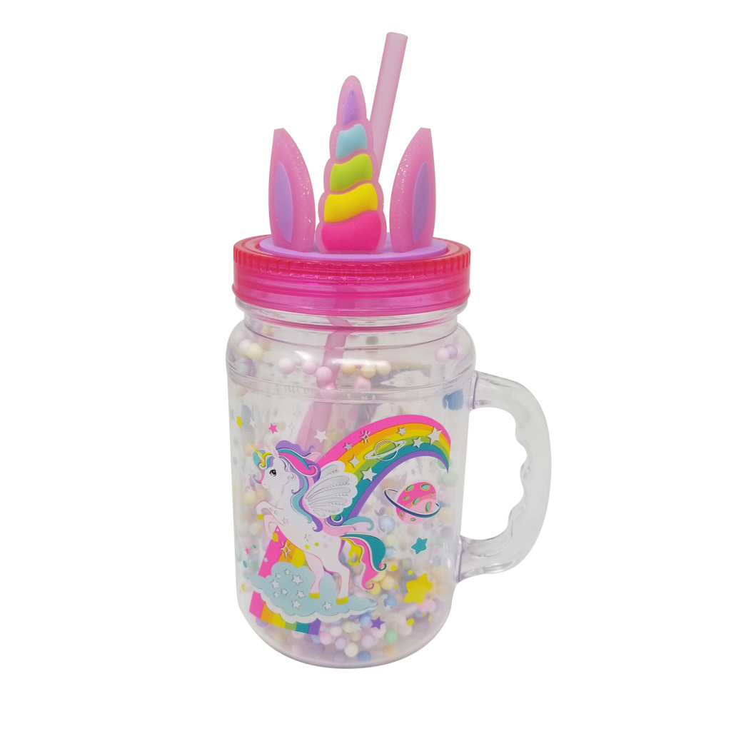 HOT FOCUS KUBEK Z UCHEM I SŁOMKĄ JEDNOROŻEC