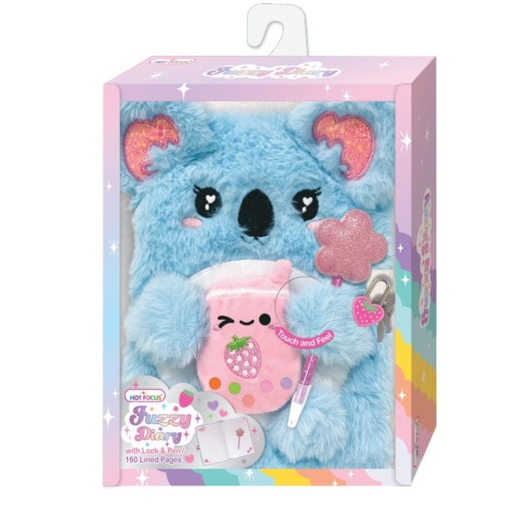 HOT FOCUS PAMIĘTNIK FUTRZANY Z DŁUGOPISEM KOALA