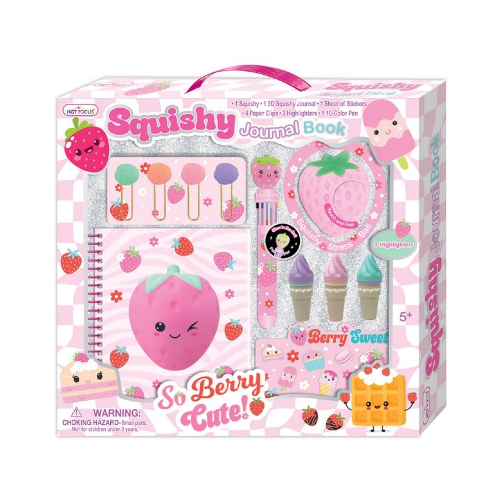 HOT FOCUS PAMIĘTNIK NA SPIRLALI 3D TRUSKAWKA