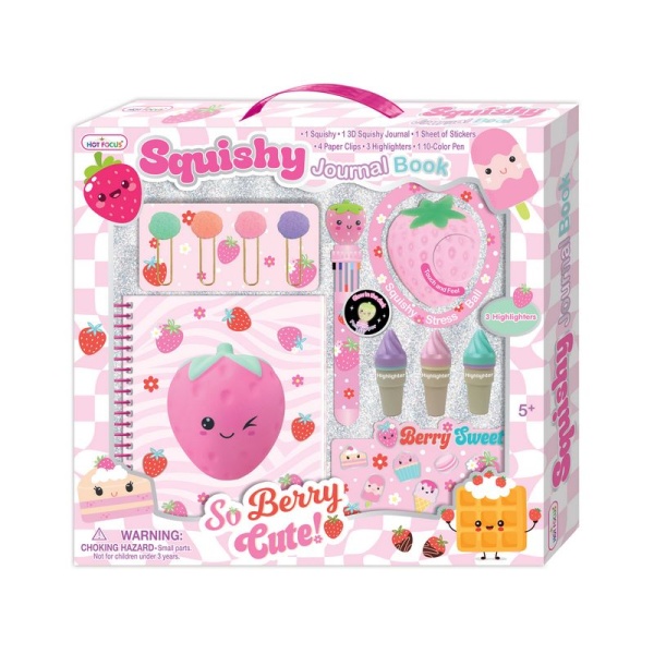 HOT FOCUS PAMIĘTNIK NA SPIRLALI 3D TRUSKAWKA