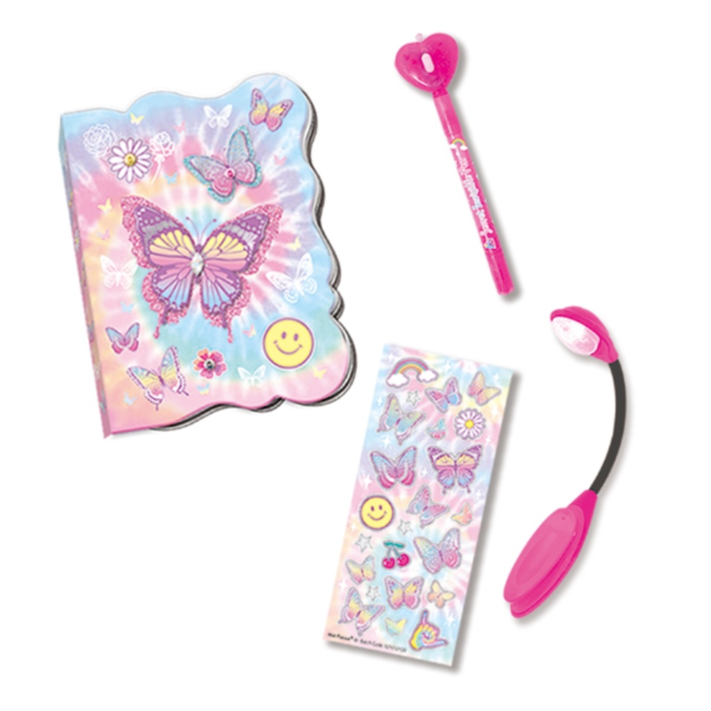 HOT FOCUS PAMIĘTNIK Z LAMPKĄ I DŁUGOPISEM MOTYLKI