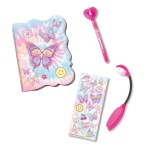 HOT FOCUS PAMIĘTNIK Z LAMPKĄ I DŁUGOPISEM MOTYLKI