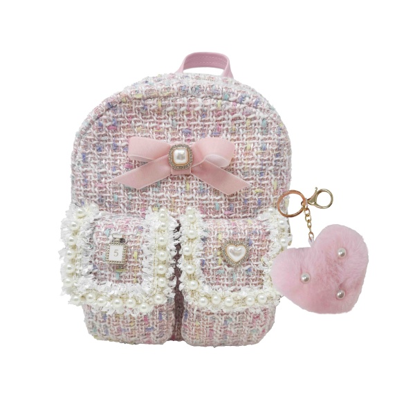 HOT FOCUS PLECAK Z BRELOKIEM POMPONEM RÓŻOWY