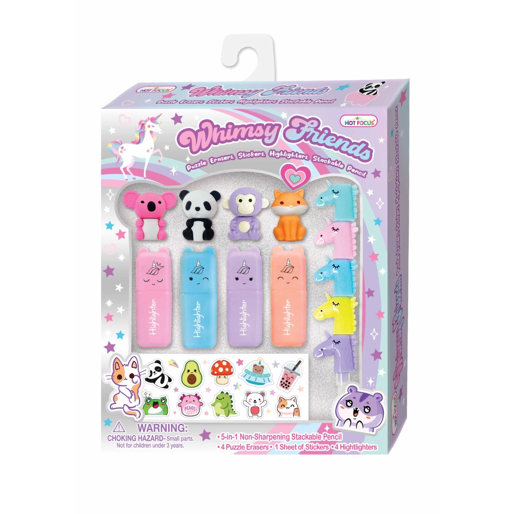 HOT FOCUS ZAKREŚLACZE Z MINIATURKAMI ZWIERZĄTKA