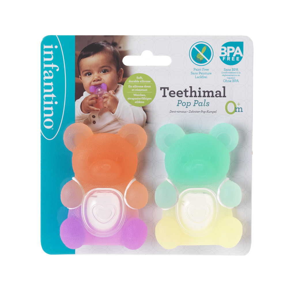 INFANTINO 316777 SILIKONOWE GRYZACZKI MIŚKI 2 SZT.