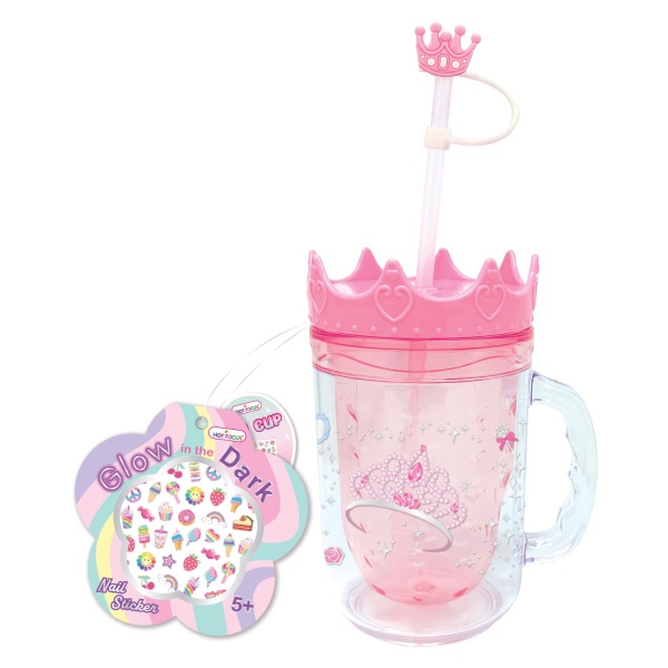 HOT FOCUS KUBEK ZE SŁOMKĄ I NAKLEJKAMI KSIĘŻNICZKA