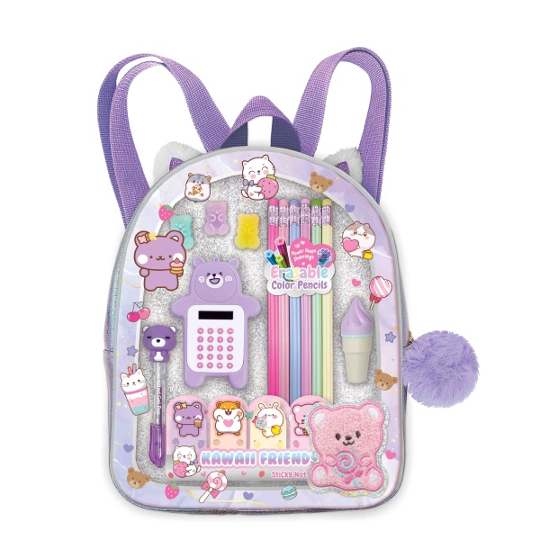 HOT FOCUS PLECACZEK Z PRZYBORAMI SZKOLNYMI FIOLET