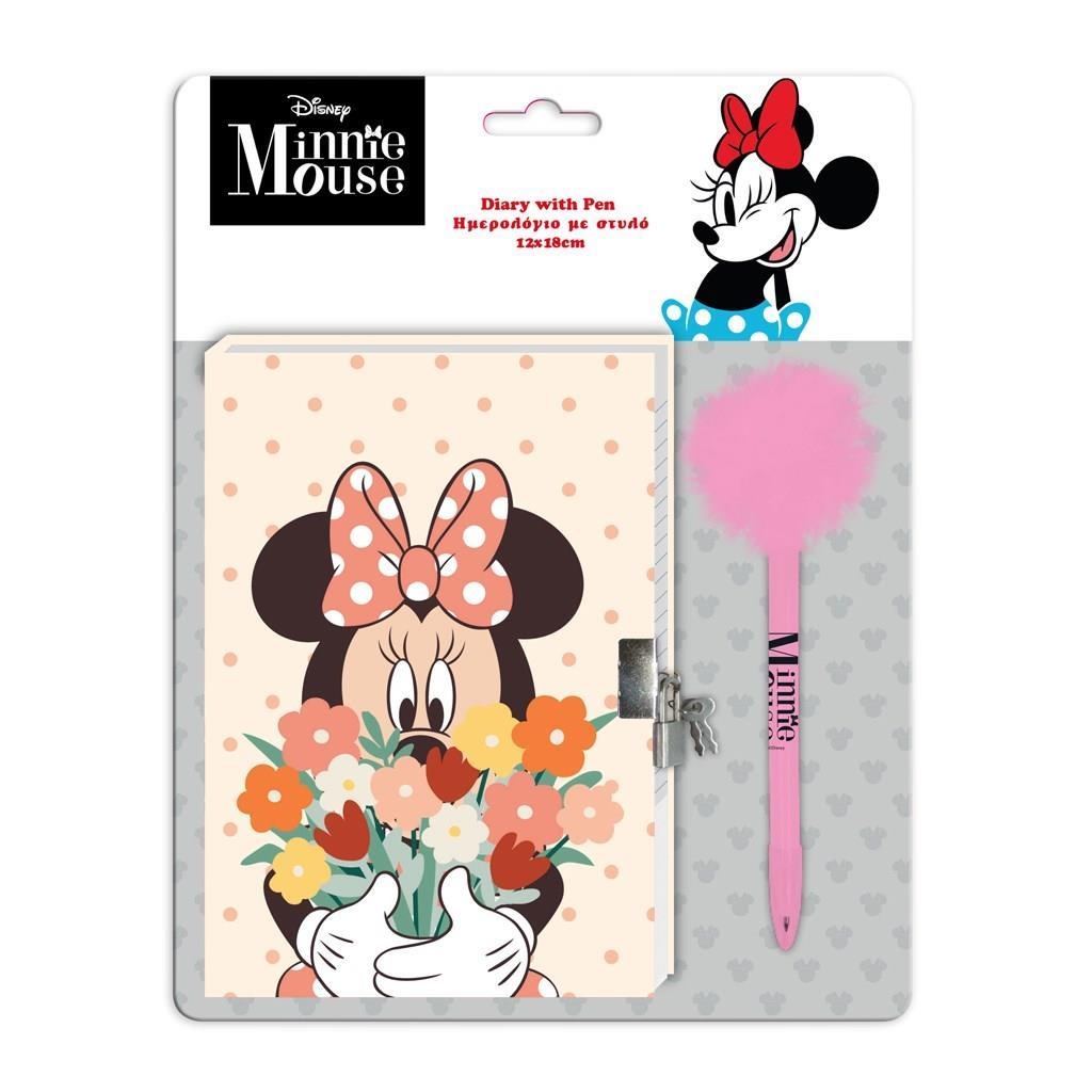 DIAKAKIS PAMIĘTNIK+DŁUGOPIS Z POMPONEM MINNIE