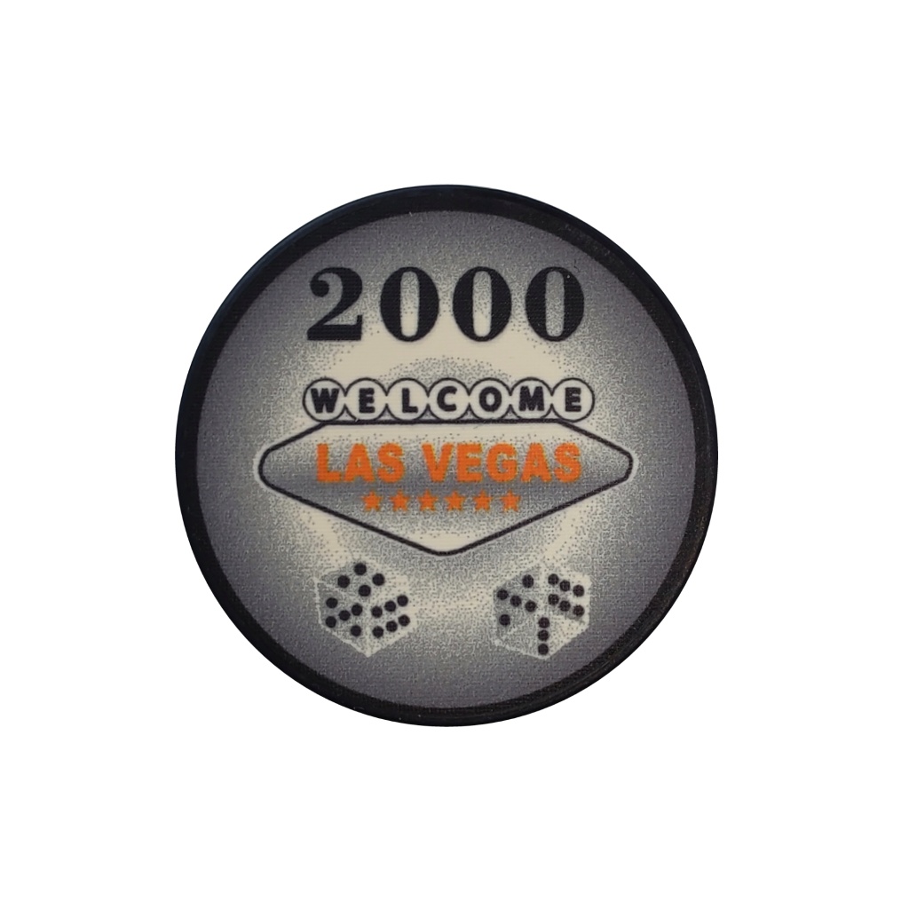 EVERGREEN ŻETON LAS VEGAS CERAMIKA CZARNY / 2000