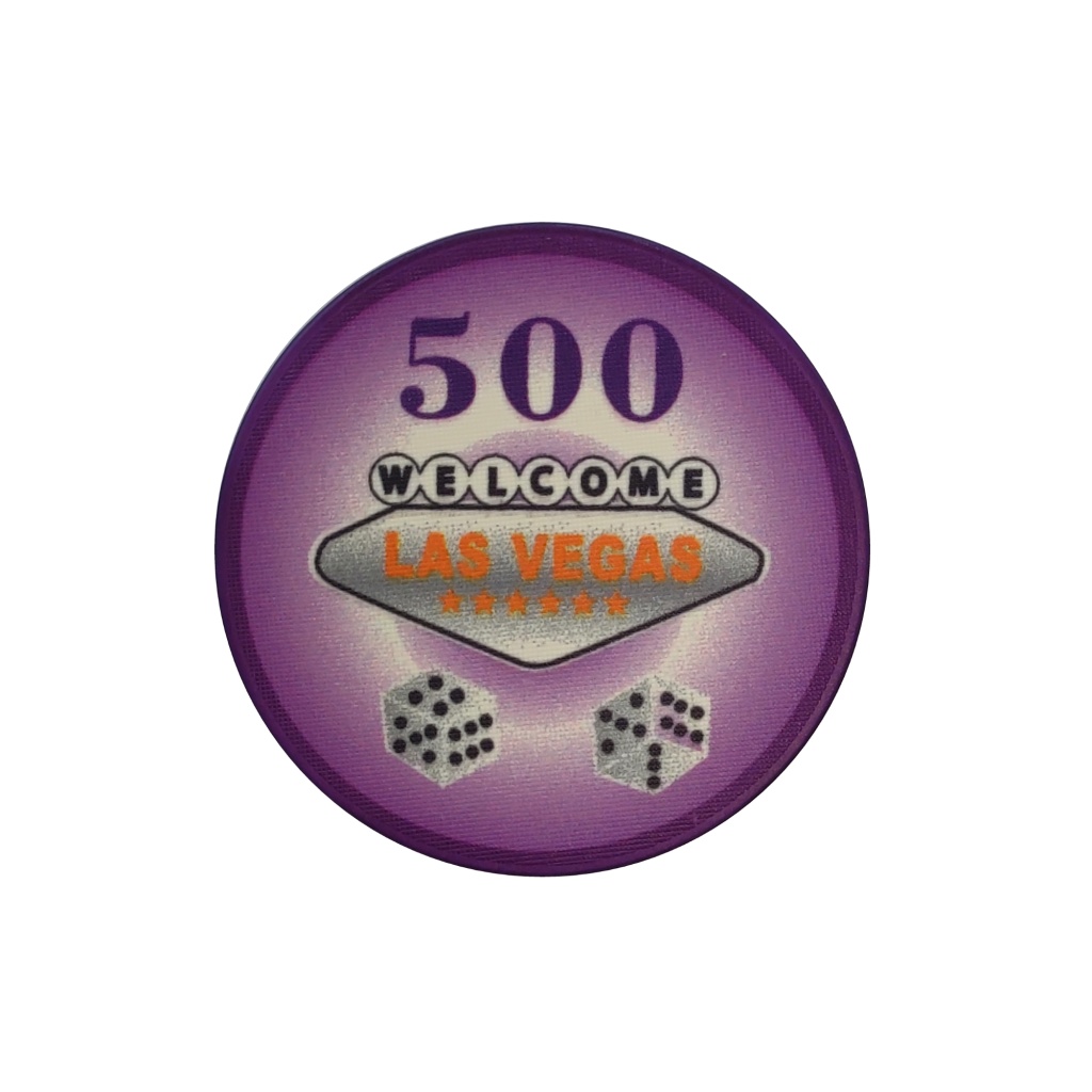 EVERGREEN ŻETON LAS VEGAS CERAMIKA FIOLETOWY / 500