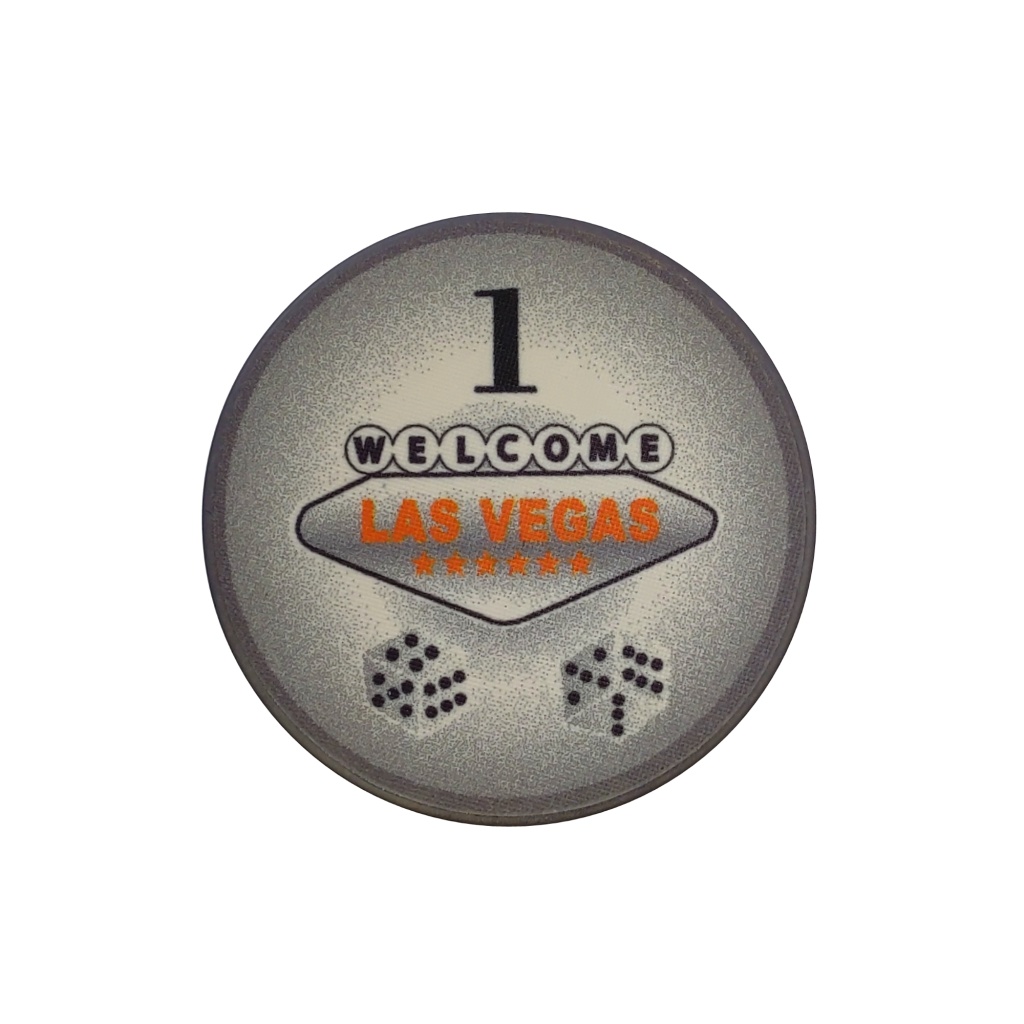 EVERGREEN ŻETON LAS VEGAS CERAMIKA SZARY / 1