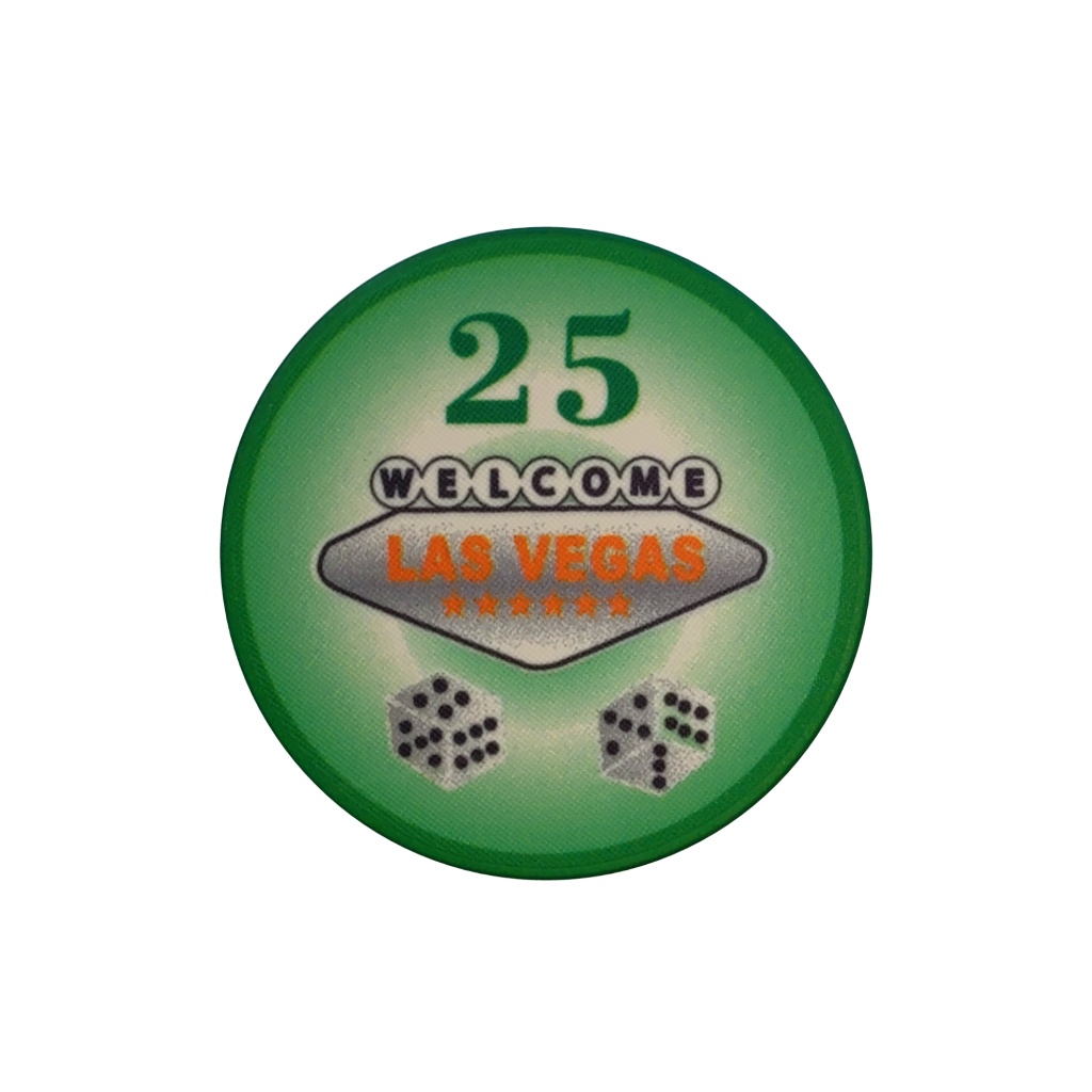EVERGREEN ŻETON LAS VEGAS CERAMIKA ZIELONY / 25