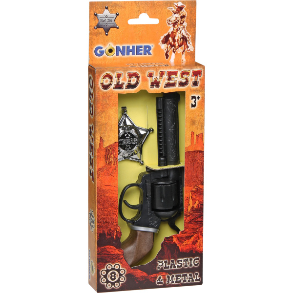 GONHER 204/0 ZESTAW REWOLWER KOWBOJSKI+ODZNAKA