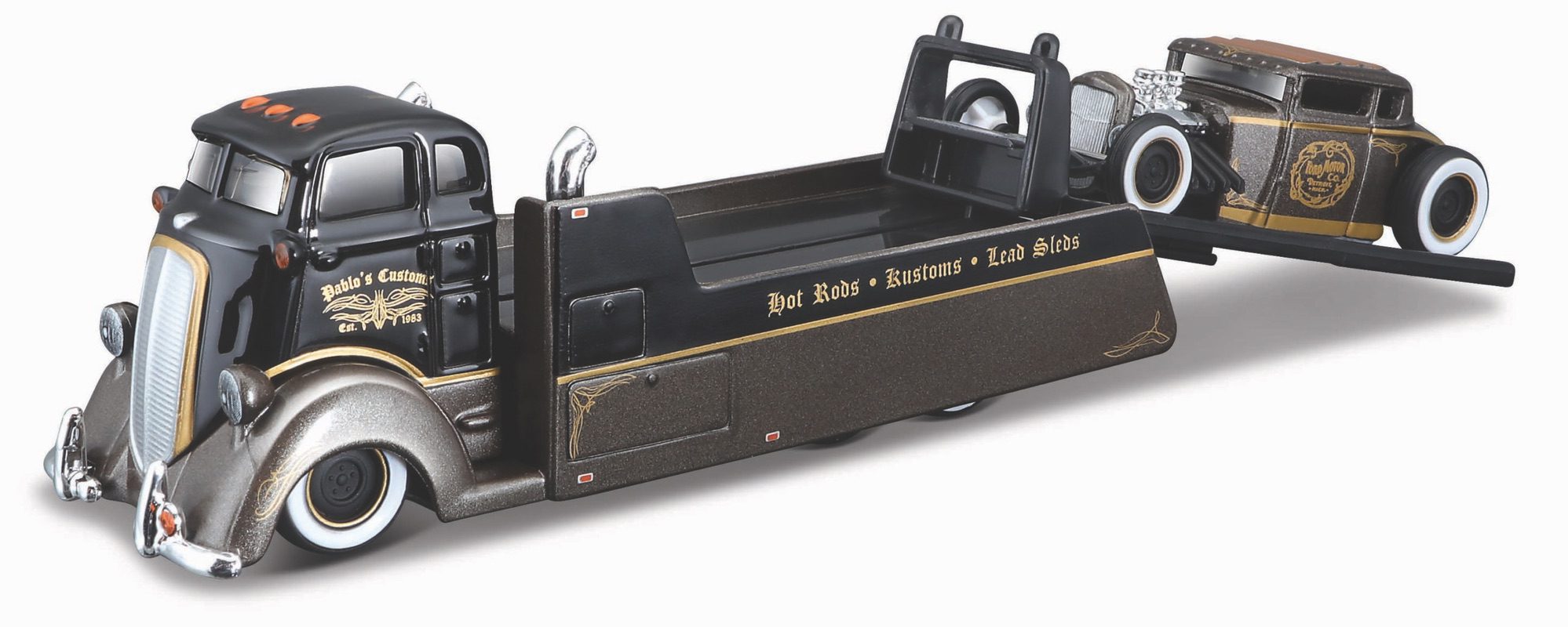 MAISTO 15055 COE FLATBED + 1929 FORD MODEL A 1/64 MAISTO 15055 COE FLATBED + 1929 FORD MODEL A 1/64