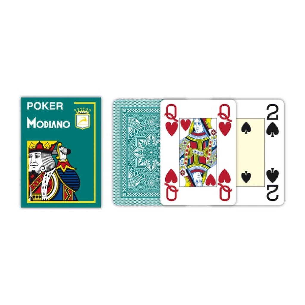 MODIANO KARTY 4 JUMBO INDEX POKER PLASTIC CIEMZIEL