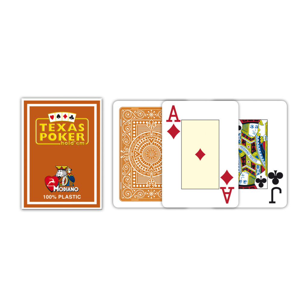 MODIANO KARTY TEXAS POKER JUMBO INDEX PLASTIC BRĄZ