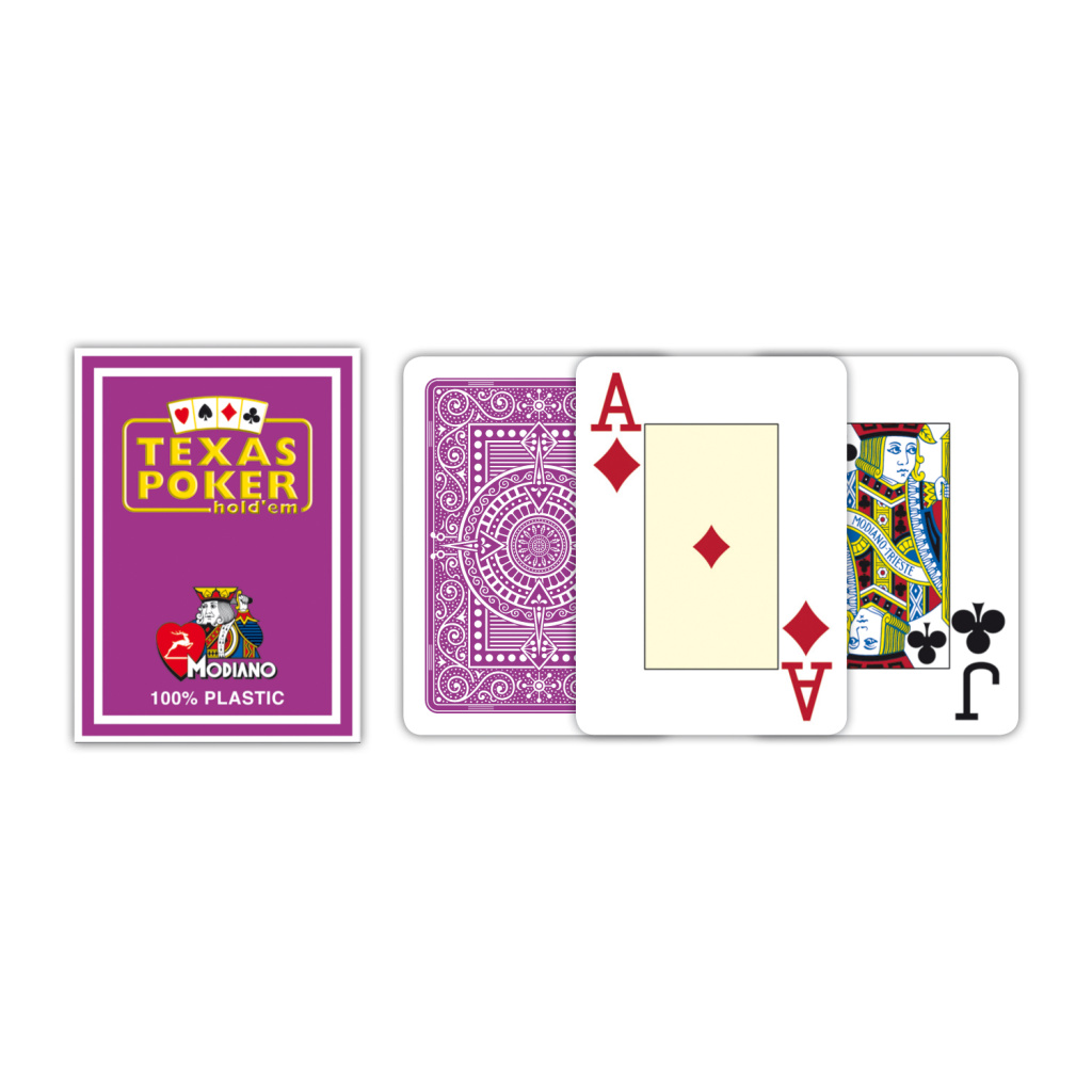 MODIANO KARTY TEXAS POKER JUMBO INDEX PLASTIC FIOL