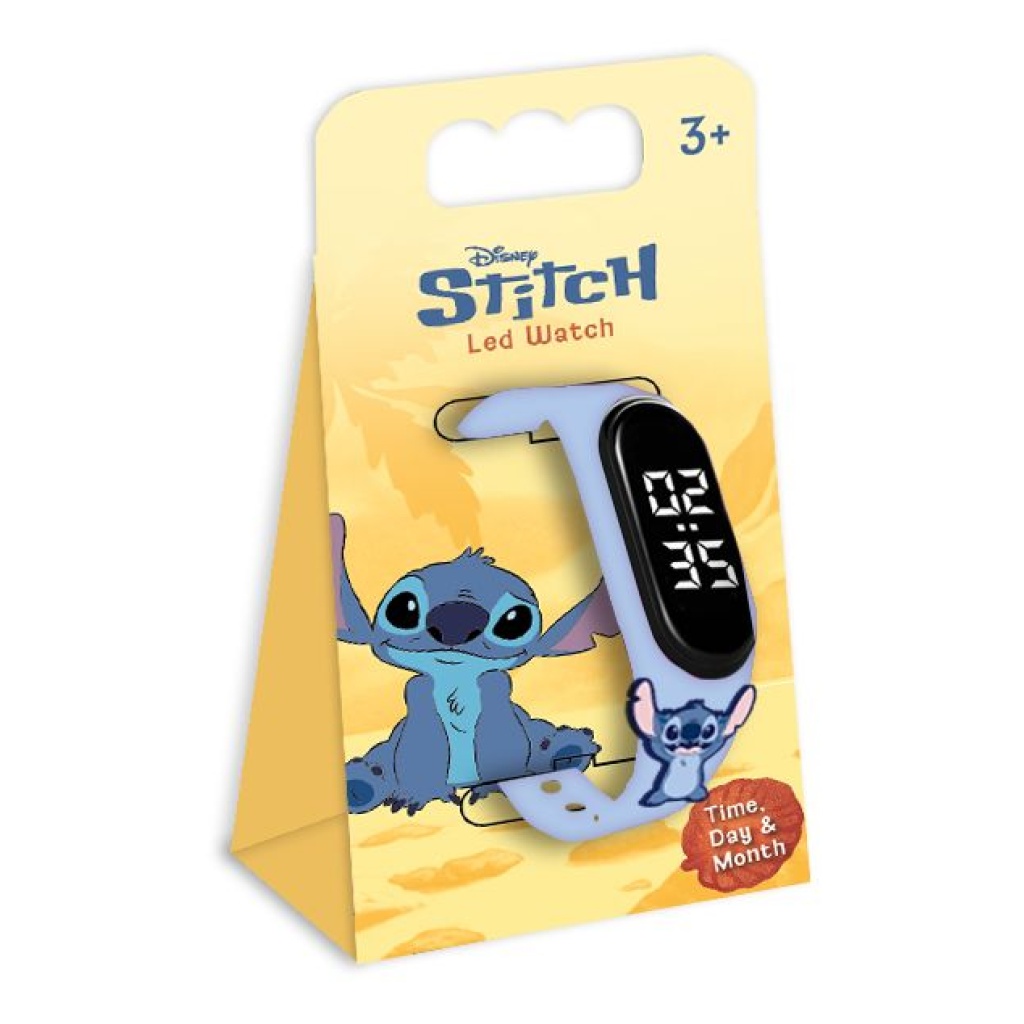 DIAKAKIS ZEGAREK LED Z PRZYPINKĄ STITCH