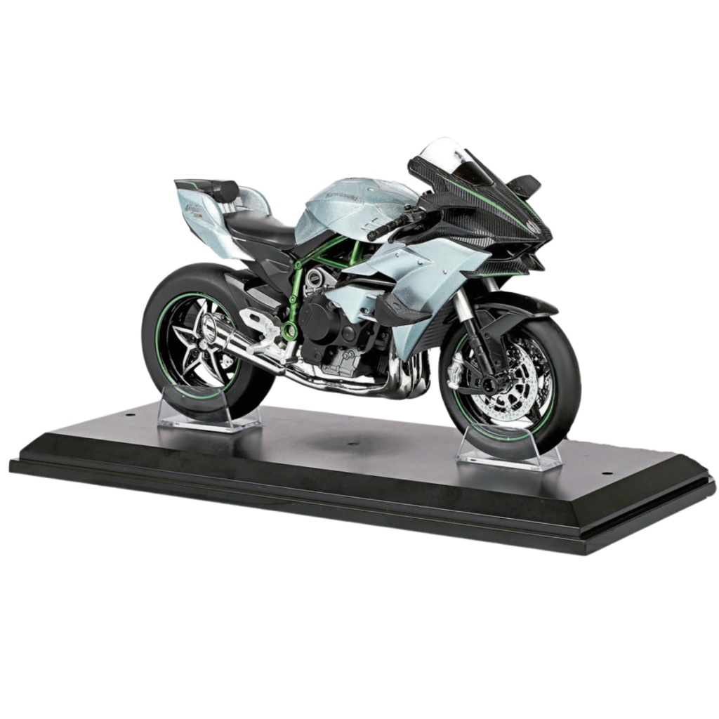 HUAYI 1/12 M12-1B KAWASAKI H2R SREBRNY (ŚW+DŹWIĘK)